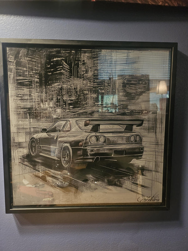 Aluminum Car Art – Laser Engraved Automotive Wall Decor | Custom Metal Art | Modern Car Gift for Enthusiasts & Collectors